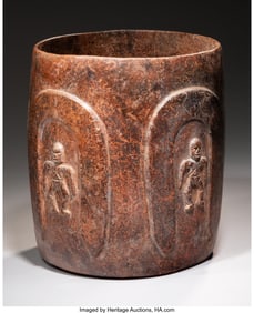 70019&colon; A Large Colima Vessel with Figures in Arches  We
