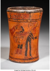 70023&colon; A Maya Polychrome Cylinder Vase  Mesoamerica&comma; Po