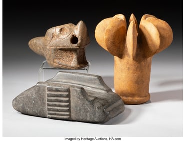 70031&colon; Three Pre-Columbian Stone Items   Including a Co