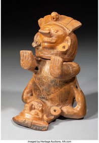 70032&colon; A Maya&sol;Toltec Two-Part Acrobat Vessel  Mesoameri