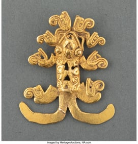 70060&colon; A Cocle Gold Frog Pendant  Panama&comma; c&period; 700-1400 A