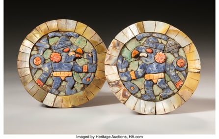 70064&colon; A Pair of Moche Earspools  Peru&comma; c&period; 700-900 AD  