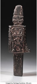 70072&colon; A Chavin Stone Scepter &sol; Mirror  Peru&comma; c&period; 1200-2