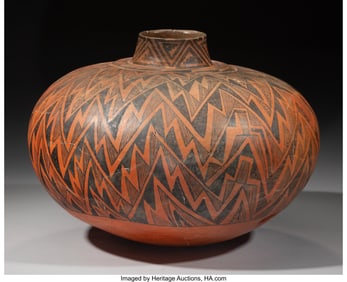 70092&colon; A Large Tularosa Black-on-Red Storage Jar  c&period; 10