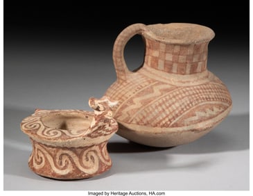 70094&colon; Two Hohokam Red-on-Buff Vessels  c&period; 200 BC - 145