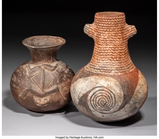 70097&colon; Two Mississippian Vases  c&period; 1000 – 1600 AD  On