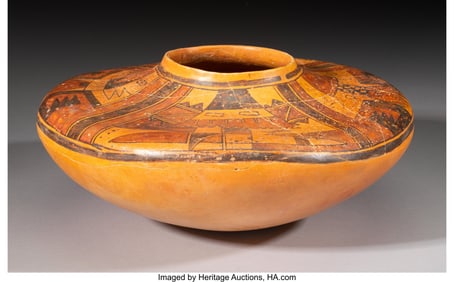 70107&colon; A Large Sikyatki Polychrome Seed Jar  c&period; 1400 - 