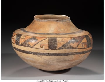 70109&colon; A Large Sikyatki Polychrome Seed Jar  c&period; 1400 - 