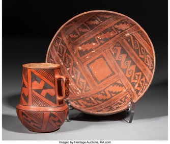 70126&colon; Two Anasazi Black-on-Red Vessels  c&period; 1100 – 12