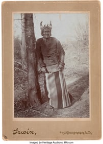 70148&colon; An Irwin Cabinet Card of Geronimo   Mounted phot