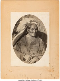 70149&colon; A Cabinet Card of Geronimo   Outdoor portrait of