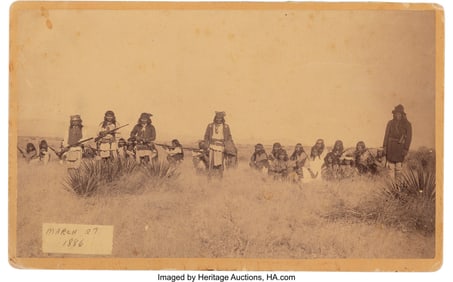 70155&colon; A Boudoir Card of Geronimo "War Party"    Mounte