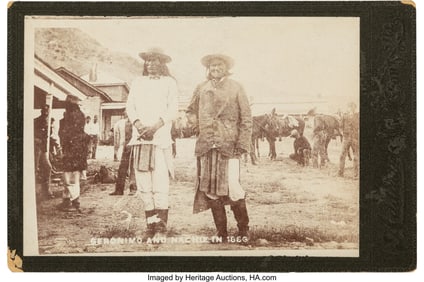 70159&colon; A Post-Capture Cabinet Card of Geronimo and Natc
