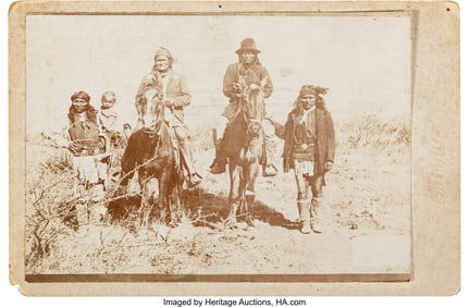 70160&colon; A Cabinet Card of Geronimo and Natchez   Cabinet