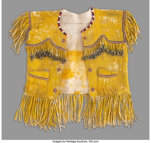 70183&colon; An Apache Child's Beaded Hide Vest  c&period; 1900  The