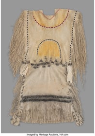 70194&colon; An Apache Girl's Beaded Hide Puberty Outfit  c&period; 