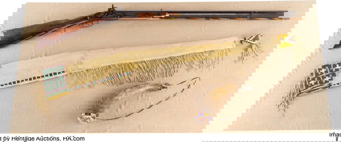 70218&colon; A Plains Rifle Scabbard and Powderhorn and An H&period;