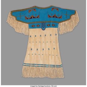 70220&colon; A Contemporary Sioux Girl's Dress   Composed of 