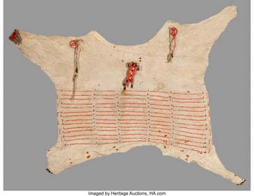 70224&colon; A Sioux Child's Quilled Hide with Fetish  c&period; 189