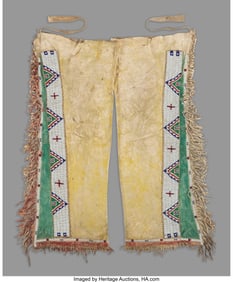 70226&colon; A Pair of Sioux Leggings  c&period; 1890  Dyed with yel