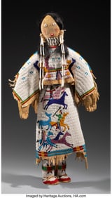 70239&colon; A Contemporary Cheyenne Beaded Hide Female Doll 