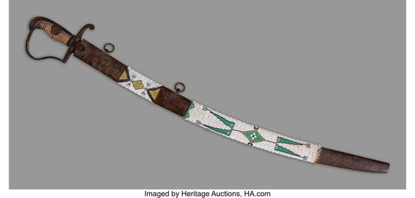 70245&colon; A Sioux Beaded Sword Case and Sword   c&period; 1890  C