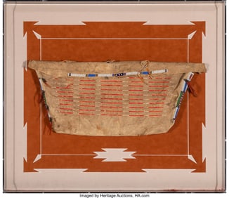 70255&colon; A Sioux Quilled Hide Tipi Bag   c&period; 1890  Compose