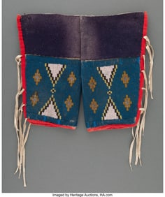 70270&colon; A Pair of Blackfoot Woman's Beaded Cloth Legging