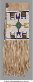 70272&colon; A Sioux Beaded Hide Double Saddlebag  c&period; 1890  C