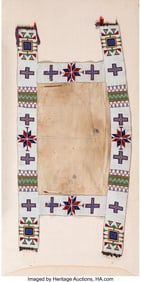 70274&colon; A Sioux Beaded Hide Double Saddle Blanket  c&period; 18