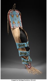 70275&colon; A Rare Crow Beaded Hide Cradleboard  c&period; 1900  Co