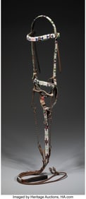 70283&colon; A Sioux Beaded Hide Bridle and Headstall  c&period; 189