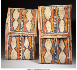 70294&colon; A Pair of Plateau Painted Parfleche Cases  c&period; 19