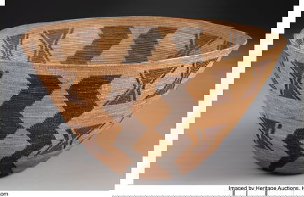 70296&colon; A Very Large Mono &sol; Yokuts Polychrome Coiled Bas