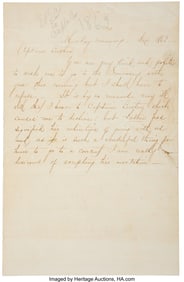 70311&colon; An 1862 Elizabeth Custer Letter    Letter on lin