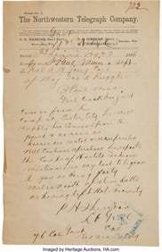 70328&colon; A Fort Laramie Telegram Worksheet Sent by Genera