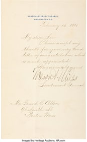 70330&colon; An Autographed Letter Signed by Nelson A&period; Miles 