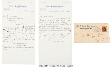 70349&colon; 1884 John Newman Edwards Autograph Letters Signe