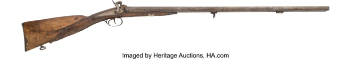 70366&colon; A Carved-Stock Double Barrel Percussion Shotgun 