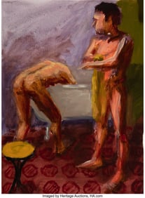 36080&colon; Hugh Auchincloss Steers &lpar;1963-1995&rpar; Yellow Stool