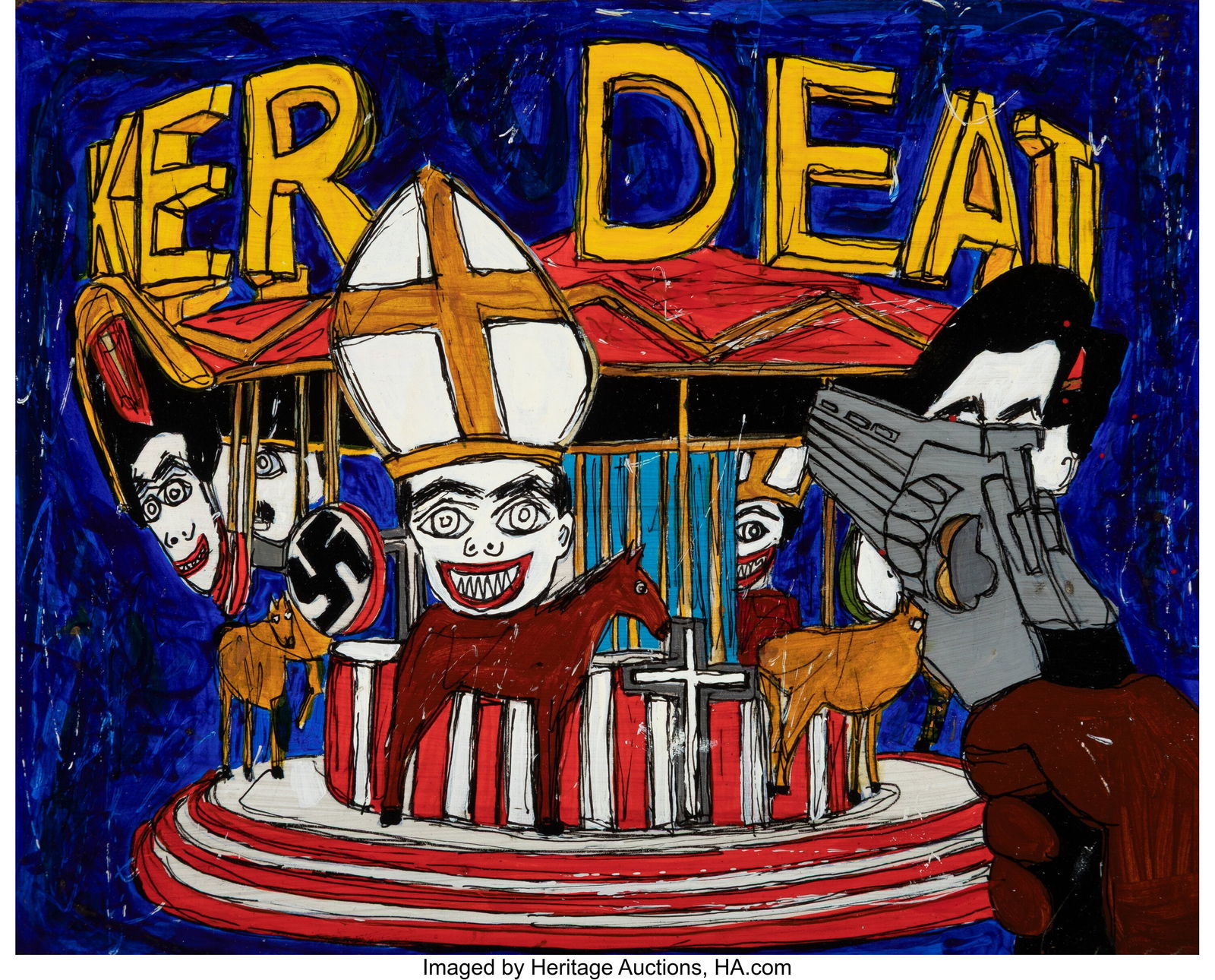 Federico Solmi (b. 1973) The Evil Empire Stills: Federico Solmi (b. 1973) The Evil Empire Stills (three works), 2008 Acrylic and ink on panel 8 x 10 inches (20.3 x 25.4 cm) Each signed,