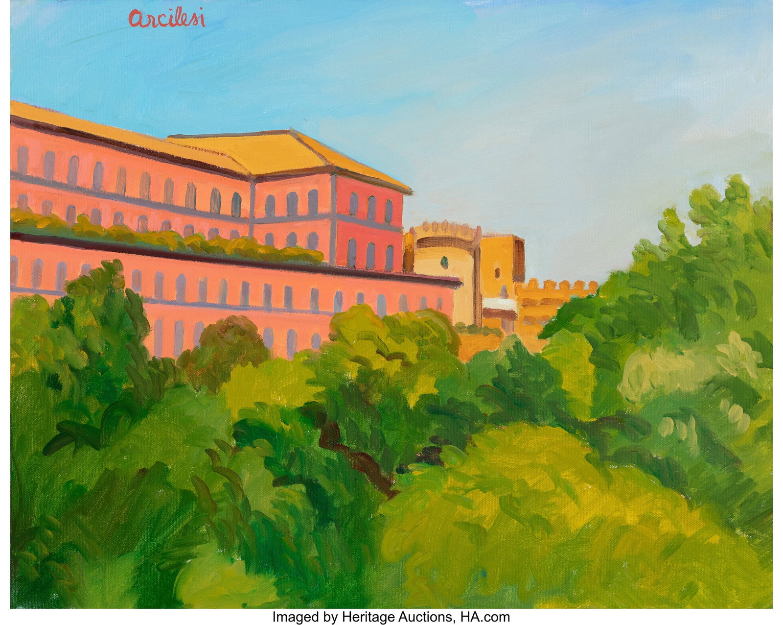 Vincent Arcilesi (1932-2022) Palazzo Reale (Napl: Vincent Arcilesi (1932-2022) Palazzo Reale (Naples, Italy), 2014 Oil on canvas 16 x 20 inches (40.6 x 50.8 cm) PROVENANCE: AHA Fine Art&co
