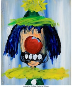 36107&colon; Jim Torok &lpar;b&period; 1954&rpar; Big Tooth Clown&comma; Angry Blue 