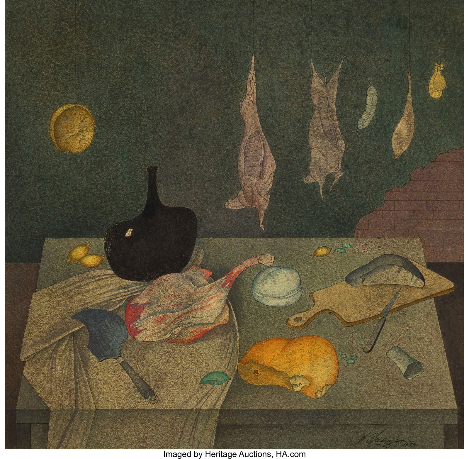 Mihail Chemiakin (b. 1943) Untitled (Still Life): Mihail Chemiakin (b. 1943) Untitled (Still Life), 1983 Mixed media on paper 12-1/4 x 12-3/4 inches (31.1 x 32.4 cm) (sheet) S