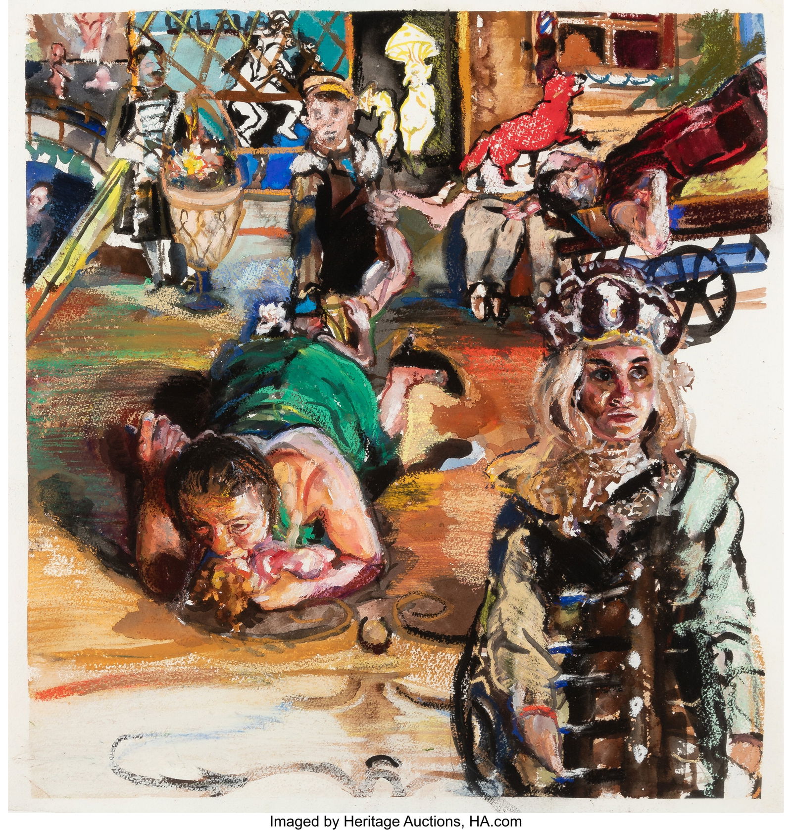 Natalie Frank (b.1980) Study for Satan's Ball I,: Natalie Frank (b.1980) Study for Satan's Ball I, 2008 Gouache and pastel on Arches paper 22-1/2 x 21 inches (57.1 x 53.3 cm) (sheet) Signed