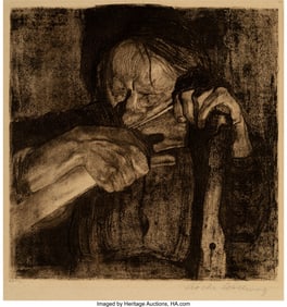 40020&colon; Käthe Kollwitz &lpar;1867-1945&rpar; Beim Dengeln &lpar;Whetti
