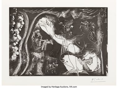 40086&colon; Pablo Picasso (1881-1973) Au theatre, from La Série 156, 1970