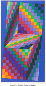 40097&colon; Victor Vasarely &lpar;1906-1997&rpar; Axo-77 Screenprint i