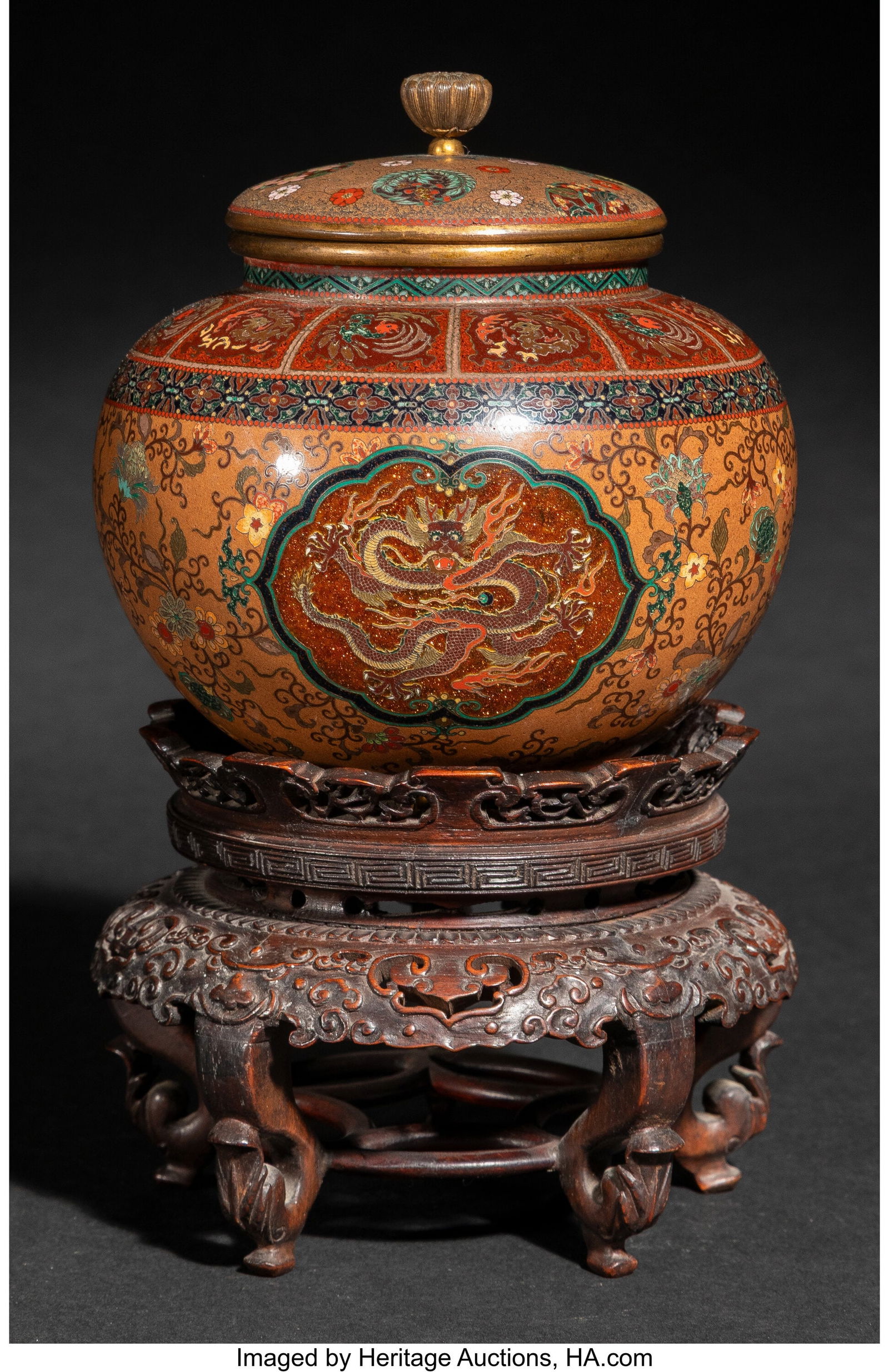 29001: A Japanese Cloisonné Enamel and Goldstone Globu