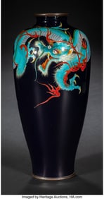 29012&colon; A Japanese Cloisonné Enamel 'Dragon' Vase&comma; Meij